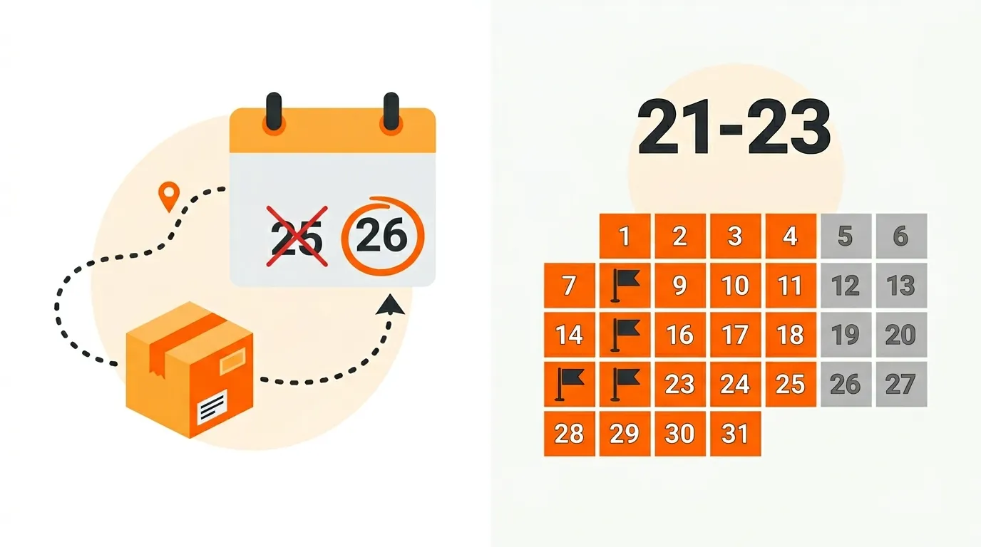 Ilustração com exemplos práticos de cálculo de dias trabalhados